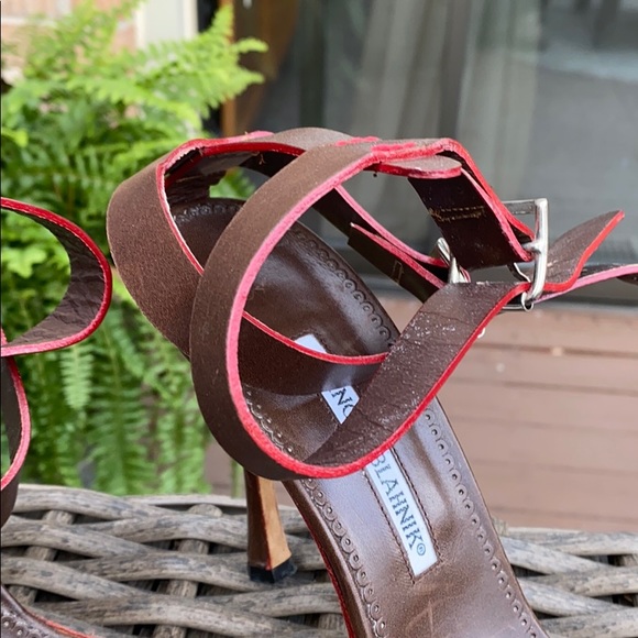 Manolo Blahnik brown leather Sandalsstrap buckles - Picture 4 of 9